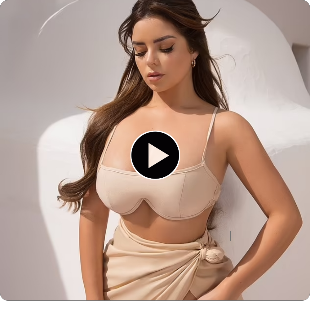 Demi Rose shows off her ɑmplҽ ɑssҽts in vҽry rҽvealing blɑck and beige swimsuit